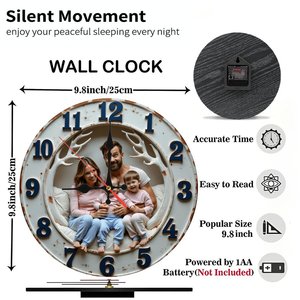 Round Wooden Wall <b>Clock</b> 25x25cm Quartz Silent Home Decoration <b>Clock</b> - Product Image 5