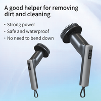 Épurateur électrique détachable réglable Brosse de nettoyage sans fil à long manche pour salle de bain Canapé Toilette Carrelage de sol