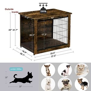 Rustik kahverengi Pet malzemeleri ahşap köpek kulübesi kapalı çift kapılı - Product Image 5