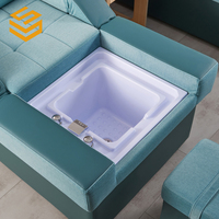 Table de massage électrique moderne et polyvalente en acier inoxydable de haute qualité avec lit de shampoing réglable, bassin de bain de pieds et poste de travail pour salon