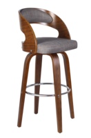 Tabouret de bar haut design moderne de luxe avec siège en cuir PU et pied en bois pour cuisine ou salle à manger Chaises de bar à cadre en acier durable