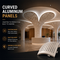 Panel de Aluminio Sólido Perforado Curvo, Patrón Personalizado, Panel de Aluminio Doblado, Material de Revestimiento Decorativo para Columnas y Techos Interiores
