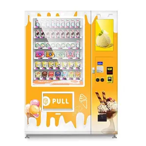 Adjustable temperature vending machine for ice-cream/frozen food automatic snacks drinks vending machine coin banknotes payment