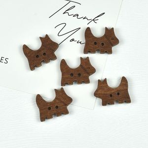 Botones de madera con animales adorables (perro, gato, estrella, jirafa), cuentas sueltas hechas a mano para pulseras, collares, colgantes, pendientes y accesorios para el cabello - Product Image 3