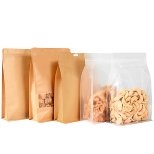 ถุงกระดาษคราฟท์สีน้ำตาลแบบมีหน้าต่าง ไม่มีหูหิ้ว แบบตั้งได้ มีซิปปกติ ป้องกันการฉีกขาด ก้นแบน พร้อมโลโก้ตามสั่ง - Product Image 5