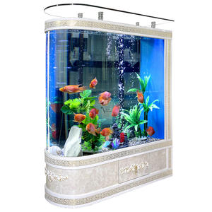 Gebogen Hoek Ovaal Ultra Wit Glas Luxe <span class=keywords><strong>Aquarium</strong></span> Met Ultra Stille Schoon Water Systeem Voor Woonkamer <span class=keywords><strong>Aquarium</strong></span> - Product Image 5