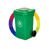 Poubelle mobile extérieure 50L 100/120/240/360/660/1100 litres en HDPE, grande poubelle en plastique, bac à déchets pour usage public