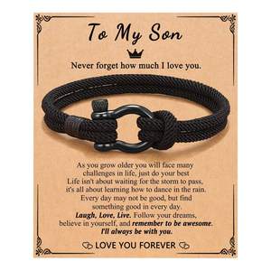 Bracelet en cordon tressé vintage de haute qualité, motif nœud d'amour infini, pour homme, pour fils - Product Image 4