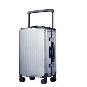 Valise trolley Diplomat en alliage d'aluminium et de magnésium, 20 pouces, grise, durable, pour voyages d'affaires, avec serrure et roulettes pivotantes - Product Image 1