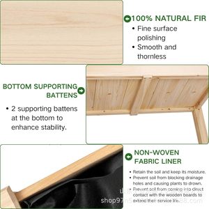 Jardinera elevada de madera con cubierta de invernadero para plantar verduras, hierbas y flores en interiores y exteriores - Product Image 5