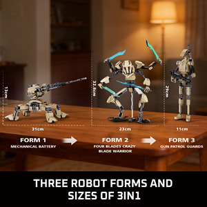 HTL Nuevo Diseño 3 en 1, Set de Bloques de Construcción de <span class=keywords><strong>Guerra</strong></span> Espacial, Figuras Transformables de Robot <span class=keywords><strong>del</strong></span> <span class=keywords><strong>Futuro</strong></span> y Avión de Combate, Juguetes para Niños y Adultos - Product Image 5