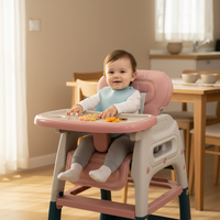 Chaise haute multifonctionnelle pour bébé 3 en 1, chaise multifonction pour bébé, table, chaise d'alimentation, mobilier moderne en plastique, chaise d'alimentation