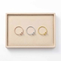 Bague ouverte torsadée en acier inoxydable avec doubles extrémités boule, ajustable, style minimaliste, bijoux en stock pour la vente en gros