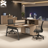 Postes de travail modulaires en bois pour 2, 4 ou 6 personnes avec cloison de bureau pour immeuble de bureaux