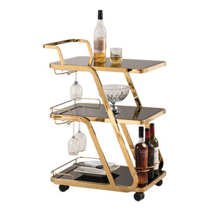 Modern <strong>Steel</strong> <strong>Frame</strong> Console <strong>Table</strong> with Metal Top Foldable Wheels Durable Eco-Friendly Design for Hotel and Home Use - Product Image 3