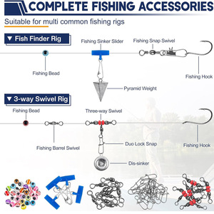 210 pièces ensemble d'accessoires de pêche avec connecteur de boutons-pression pivotant de pêche <span class=keywords><strong>pour</strong></span> <span class=keywords><strong>la</strong></span> <span class=keywords><strong>truite</strong></span> basse bricolage ensemble d'équipement de pêche - Product Image 4