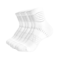 IRAMY Coolmax Chaussettes de compression de cheville évacuant l'humidité Crew High avec logo corporel 3/5 paires pour femmes hommes Soulagement de la fasciite plantaire