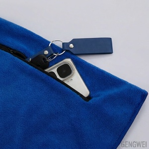Serviette de sport en microfibre tricotée à séchage rapide avec logo personnalisé, poche zippée, <span class=keywords><strong>housse</strong></span> de banc, écologique et antimicrobienne - Product Image 1