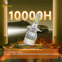 Baobao Lighting BB151 - Juego de Bombillas LED Súper Brillantes de 36 W, 3800 LM, 6000 K, H4, C6 para Automóvil