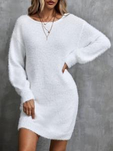 <span class=keywords><strong>Abito</strong></span> da donna <span class=keywords><strong>a</strong></span> maniche lunghe in maglia, con spalle scoperte, personalizzabile OEM - Product Image 4