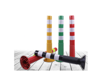 Séparateur de route flexible de haute qualité en pu, télescopique, poste d'avertissement de route, jaune, en plastique