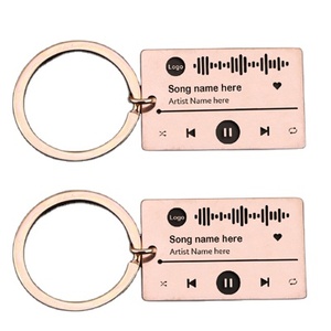<span class=keywords><strong>LLavero</strong></span> de reproductor de música de acero inoxidable personalizado grabado su código de canción favorito para bodas aniversarios regalos de navidad - Product Image 3