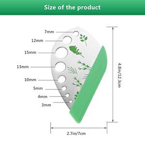 Strumento di rimozione delle foglie delle erbe da cucina in acciaio inossidabile lamina di cavolo nero sfuso in metallo pelapatate per erbe 9 fori per Stripper foglie di erbe - Product Image 2