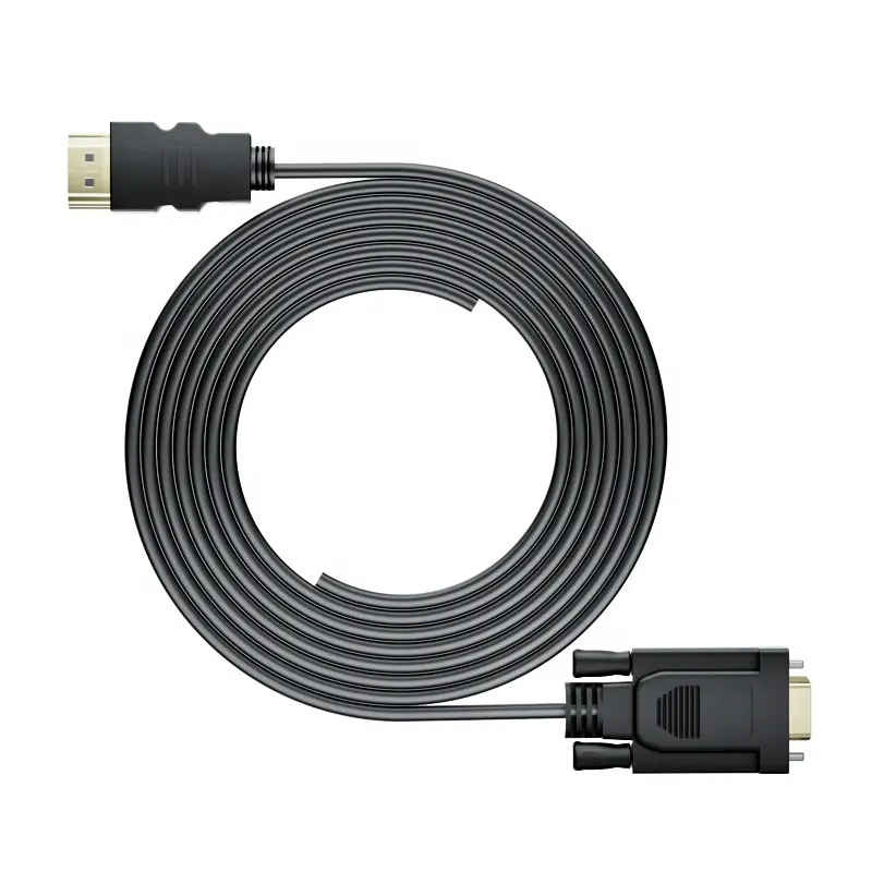 Kabel Konduktor Berlapis Emas 1080P @ 60Hz Kabel VGA PC Monitor Komputer Ekstensi Kabel Konverter HDMI Ke VGA