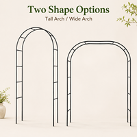 Arche de jardin en fer thermolaqué noir, treillis métallique, support pour roses grimpantes, résistant à la rouille, support pour plantes, décoration de mariage en extérieur