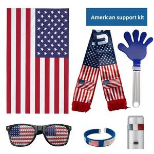 Kit de Accesorios para Fiestas con Bandera Americana: Bufanda, Gafas, Pulsera, Aplaudidor de Mano y Linterna - Product Image 6