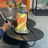 Chicha portable mini LED colorée pivotante à tube unique jetable, modèle Cross Border Bar KTV Dubai, avec boîte cadeau, pour le voyage