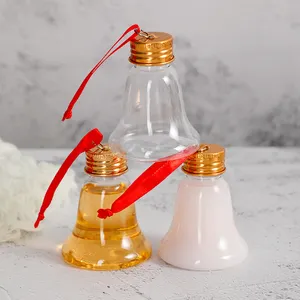 50ml Transparent Plastic Christmas Ornaments 2ounce Bell-shaped Christmas Family Holiday Wedding Party Decoration Bottle