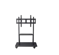 Support TV mobile en acier à prix réduit avec support pour téléviseur LCD et support au sol, support interactif mobile à double couche pour téléviseurs de 65 à 75 pouces