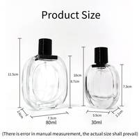 Flacon pulvérisateur à pompe rechargeable avec logo personnalisé, 30 ml, 50 ml, 80 ml, impression sérigraphique, flacon de parfum vide en verre plat ovale de luxe