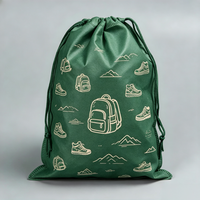 Sac de rangement souple non tissé à cordon, motif dessin animé simple, recyclable, unisexe, personnalisable pour produits de soin, baskets, gadgets de plage