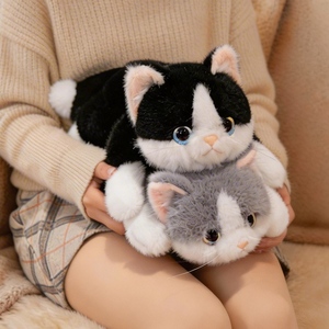 Peluche Gattino Sdraiato <span class=keywords><strong>Super</strong></span> Morbido in Offerta Speciale, Adorabile Gatto Addormentato Imbottito con Cotone PP - Product Image 2