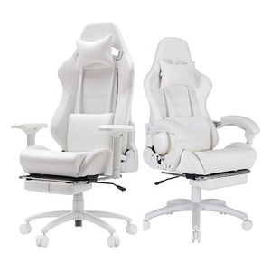 Chaise <span class=keywords><strong>de</strong></span> jeu <span class=keywords><strong>inclinable</strong></span> à dossier réglable 4D <span class=keywords><strong>de</strong></span> haute qualité, confortable, blanche, optimisée pour un usage quotidien, travail, jeu, <span class=keywords><strong>lecture</strong></span>, sieste - Product Image 1