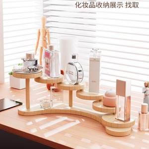 Solid Wood Desktop <b>Shelf</b> Multipurpose Flower Stand Office Organizer Storage Display Rack For <b>Desk</b> Use - Product Image 4