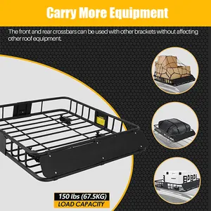 China Manufacturer Metal Steel Frame Durable Car Top Roof Mounted 4x4 Luxury Roof Platform Basket Luggage Rack