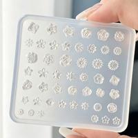 Moule en silicone multi-fleurs pour ongles, motif rose, marguerite, fleur de prunier, moule 3D pour nail art, pour gel UV, breloques d'ongles faites à la main
