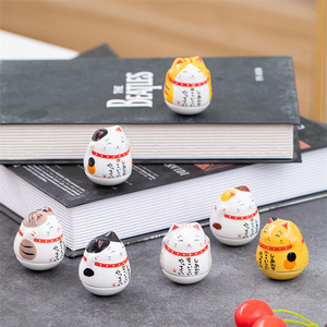 متعة إبداعية على الطراز الياباني سيراميك ثروة القط بهلوان مزجج تصميم أرجوحة لفتح متجر هدية أو استخدام ذاتي اثنين مناسبة - Product Image 2