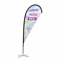 Kit de drapeau en forme de larme sans outil, avec poteau et piquet de sol, pour événements sur campus et marketing – Kit complet pour drapeaux