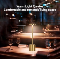 Lampes de Table Sans Fil Intensité Variable, Alimentation par Batterie, pour Restaurant/Chambre/Maison/Extérieur (Or)