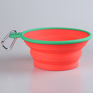 Tazón Portátil Plegable de Acero Inoxidable para Mascotas, Comedero de Silicona de Grado Alimenticio Ecológico, Mosquetón Resistente al Calor, Diseño Sandía - Product Image 2