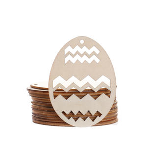 Décoration en bois découpée au laser sur mesure en gros, silhouettes d'animaux, œufs de Pâques, lapin, décoration suspendue pour la remise des diplômes, 10 pièces/sac - Product Image 4