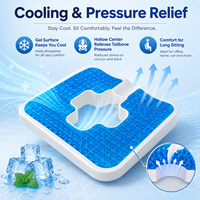 Coussin de siège ergonomique en gel avec surface rafraîchissante et zone de soulagement du coccyx pour chaise de bureau, voiture, maison et fauteuil roulant