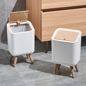 Waste <b>Bin</b> Square White Flip Top 9L Indoor Home Use Living Room Bedroom Bathroom - Product Image 1