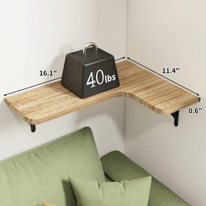 Juego de 5 Estantes <span class=keywords><strong>Flotantes</strong></span> de Madera Rústica para Pared, Estante de Esquina para Baño, Cocina, Dormitorio, Decoración del Hogar, Sala de Estar - Product Image 2