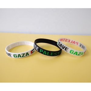 Stock Ready to Ship Rubber Silicone Palestine Wristband