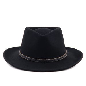 Lihua Bán Buôn 100% Len Cảm Thấy Họng Lớn Fedora Hat Người Đàn Ông Tùy Chỉnh Rộng Họng Fedora Mũ Unisex - Product Image 2